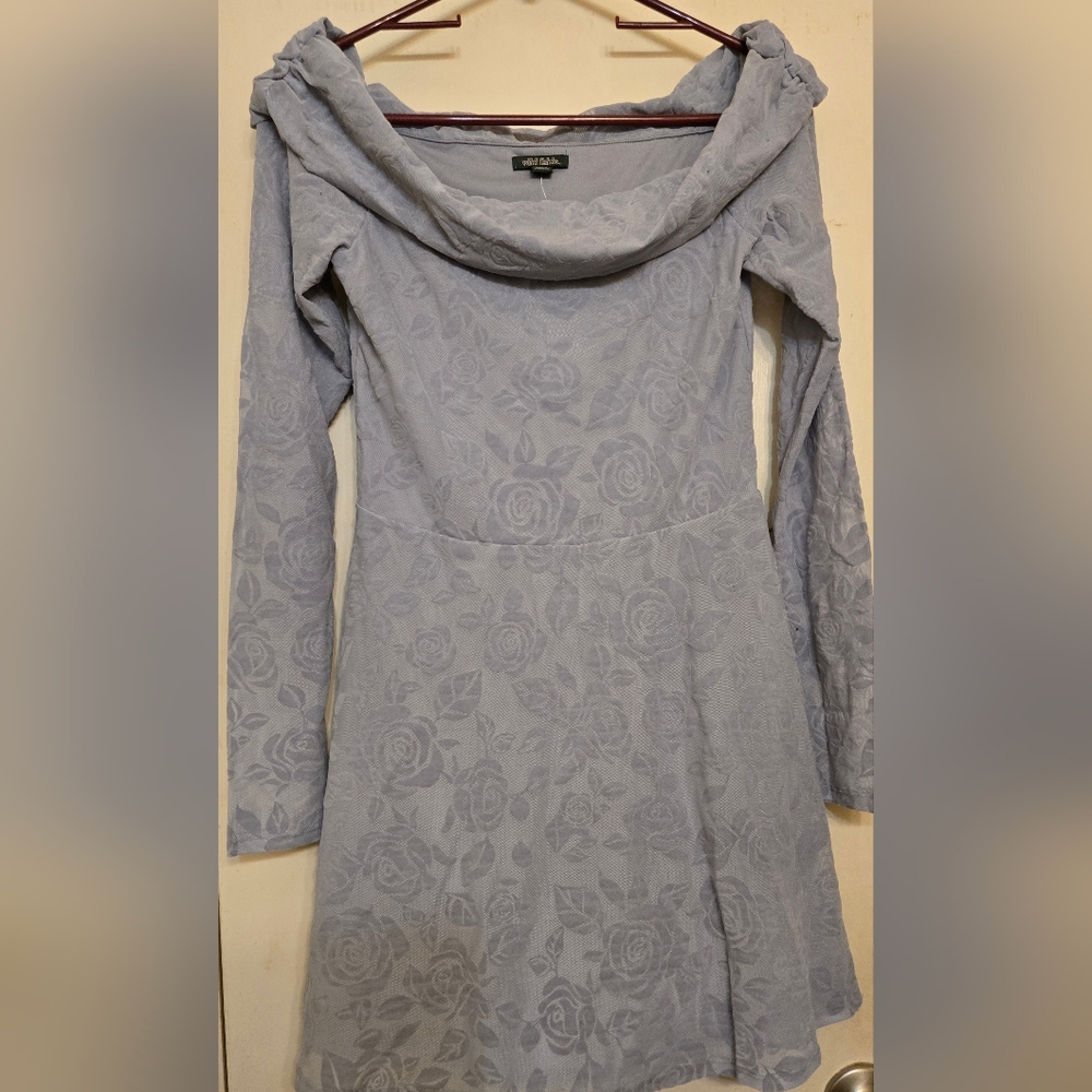 Wild Fable Blue Long Sleeve Cowl Neck Dress
